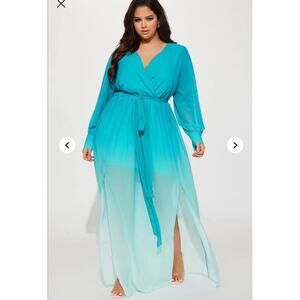 Sz L - NEW Fashion Nova Ombré Maxi Dress